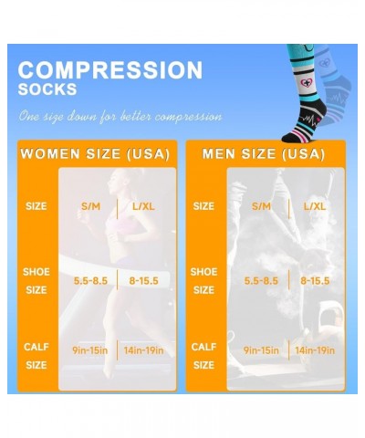 Compression Socks for Women & Men Circulation 6 Pairs Compression Socks 20-30 mmhg Best for Running,Nurse,Travel Assorted - 1...