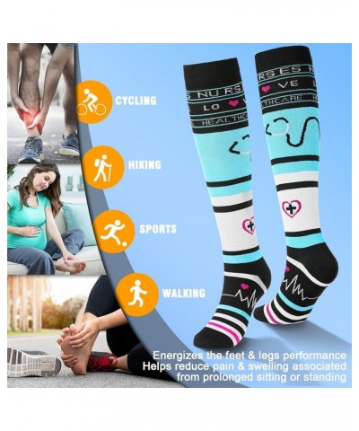 Compression Socks for Women & Men Circulation 6 Pairs Compression Socks 20-30 mmhg Best for Running,Nurse,Travel Assorted - 1...