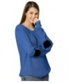 Women's Elbow Patch Long Sleeve Cat Sweaters Drop Shoulder Pullover Jumper Blue $21.07 Sweaters