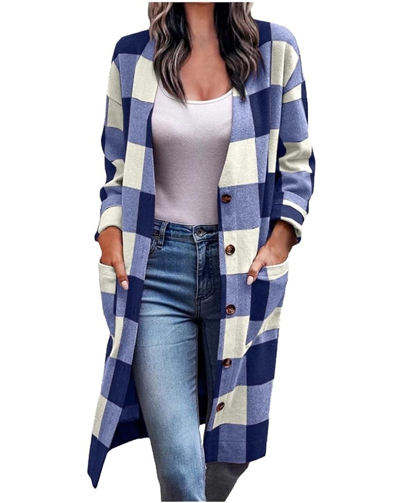 Plaid Shirts for Women Casual Shacket Jacket Long Sleeve Lapel Button Down Shirts Coats Blouse Tops with Pocket Plaid Shacket...