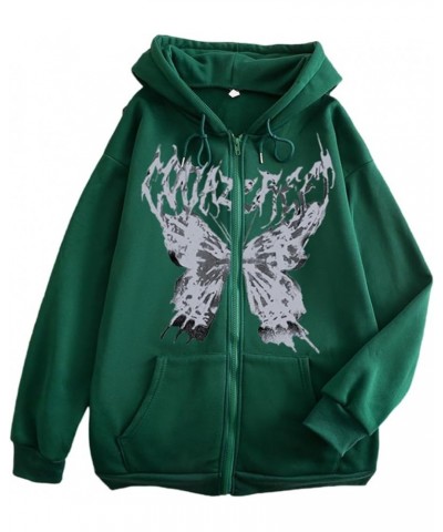 Women Y2k Zip Up Hoodie Sweatshirt Men Rhinestone Graphic Hoodie Girls Oversize Sweatshirt Fashion Streetwear 0730c-green $9....