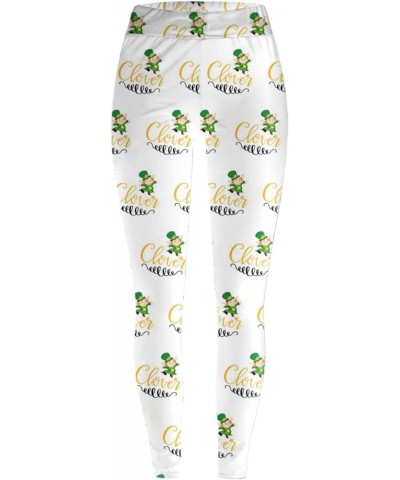 St. Patrick's Day Women's Irish Green Shamrock Leggings Clover Printed Stretchy Yoga Pants High Waisted Saint Tights 3-bronze...