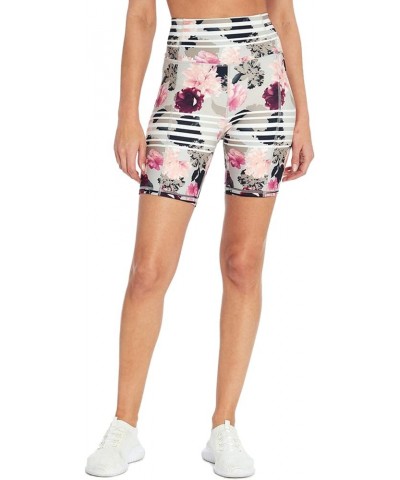 Women's Tummy Control Bermuda Short Photoreal Floral Stripe $16.22 Shorts