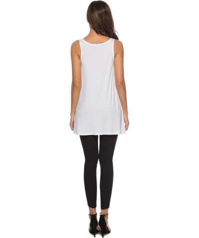 Women's Sleeveless Tunics Women Flowy Tunic Tank Tops for Leggings White $11.66 Tops