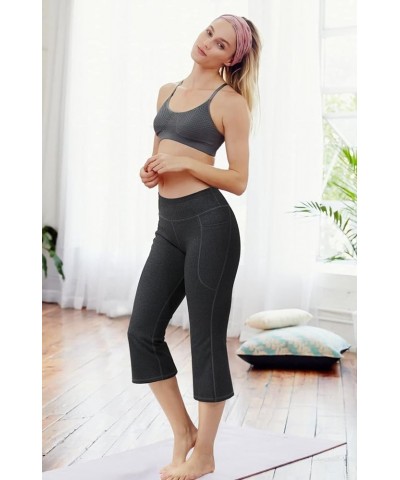 Women's Yoga Pants with Pockets for Women Bootcut Wide Leg Pants for Women High Waisted Workout Pants Capri Charcoal $21.45 P...