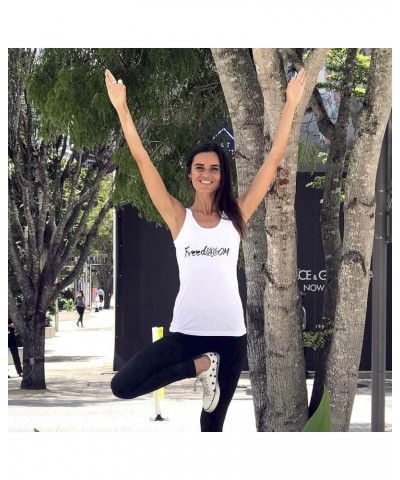 Organic Cotton Yoga Workout Tank Top Moon Phases Shirts Tops Tees Tanks for Women White Freedom $13.23 Activewear