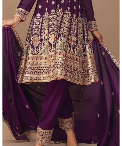 Fashion Beautiful Designer New Indian Pakistani Salwar Kameez Suit Set Dress ready to wear for Women with dupatta-9587 Purple...