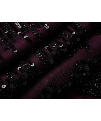 Women's Sequin Top Flowy Sparkly Cocktail Tank Party Dressy Tops Burgundy $25.64 Tanks