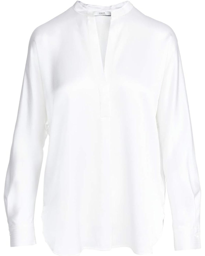 Women's Band Collar Blouse Optic White $74.40 Blouses