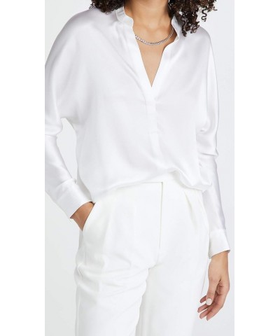 Women's Band Collar Blouse Optic White $74.40 Blouses