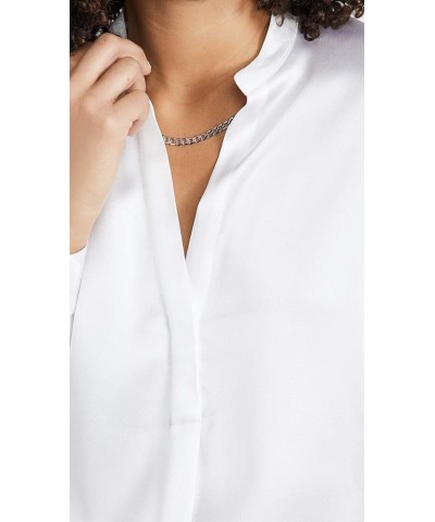 Women's Band Collar Blouse Optic White $74.40 Blouses