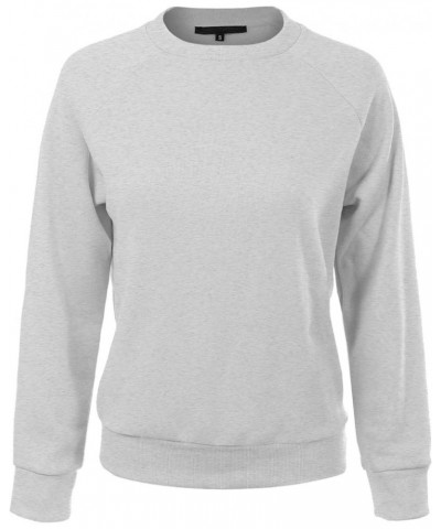 Women's Soft and Comfy Basic Pullover Crewneck Fleece Sweatshirt Heather Grey $15.11 Hoodies & Sweatshirts