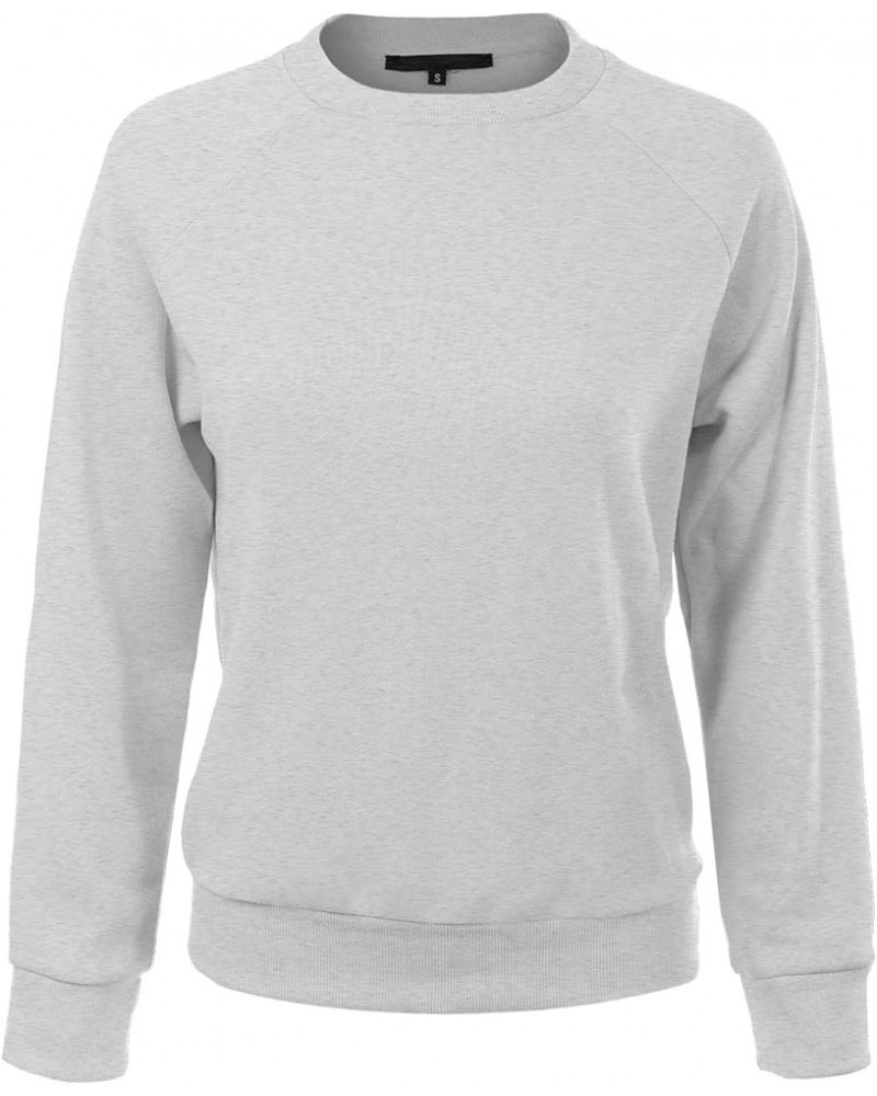 Women's Soft and Comfy Basic Pullover Crewneck Fleece Sweatshirt Heather Grey $15.11 Hoodies & Sweatshirts