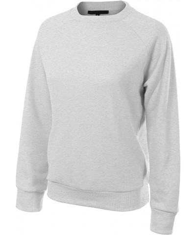 Women's Soft and Comfy Basic Pullover Crewneck Fleece Sweatshirt Heather Grey $15.11 Hoodies & Sweatshirts