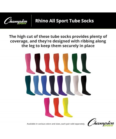 Rhino All Sport Athletic Socks - Multiple Sizes and Colors 10-13 (Large) White $7.35 Socks