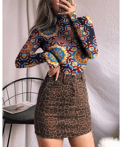 Women's Mock Turtle Neck Long Sleeve Tops Bodysuit Jumpsuit Bodysuit Long Sleeve Long Sleeve Mandala $26.69 Bodysuits