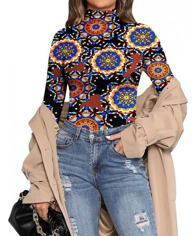 Women's Mock Turtle Neck Long Sleeve Tops Bodysuit Jumpsuit Bodysuit Long Sleeve Long Sleeve Mandala $26.69 Bodysuits