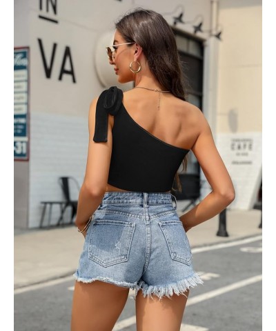 Crop Top for Women Halter Neck Summer Cropped Cami Tank Sexy Y2K Going Out Tops Halter Neck Or One Shoulder - Black $7.94 Tanks