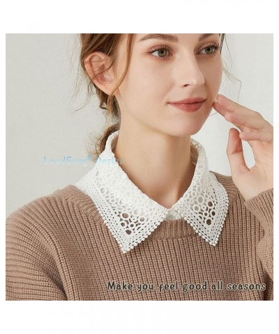 False Collar Detachable Blouse Fake Collar Half Shirt Ruffled Lace Top Elegant for Women Girls Design-c $9.17 Blouses