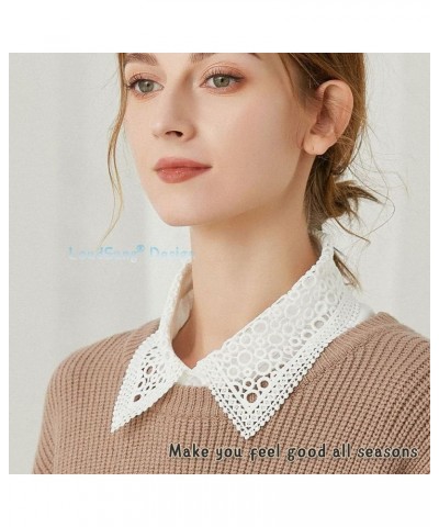 False Collar Detachable Blouse Fake Collar Half Shirt Ruffled Lace Top Elegant for Women Girls Design-c $9.17 Blouses