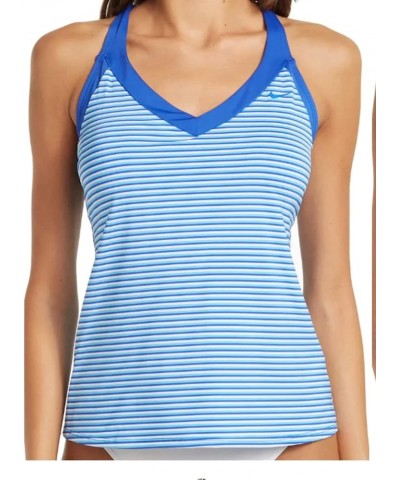 Women's Swim Stripe V-Neck Tankini Top (as1, Alpha, m, Regular, Regular, Hyper Royal) $35.12 Swimsuits