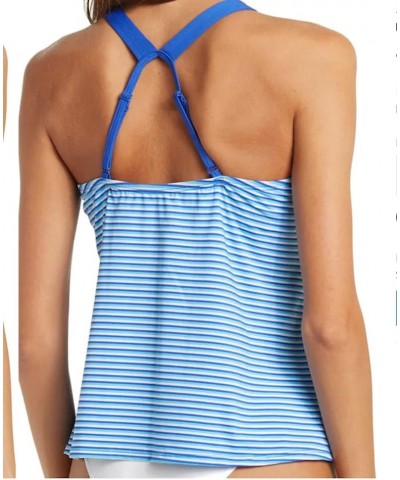 Women's Swim Stripe V-Neck Tankini Top (as1, Alpha, m, Regular, Regular, Hyper Royal) $35.12 Swimsuits