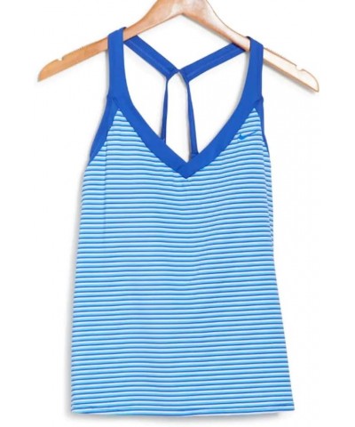 Women's Swim Stripe V-Neck Tankini Top (as1, Alpha, m, Regular, Regular, Hyper Royal) $35.12 Swimsuits