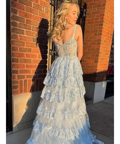 Tiered Lace 2024 Prom Dresses Long Sequin A Line Evening Dresses with Slit Off Shoulder Formal Gowns for Women Teal $39.60 Dr...