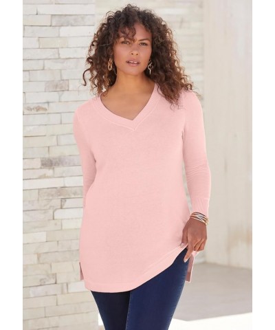 Women's Plus Size Cashmore Collection V-Neck Sweater Black $30.59 Sweaters