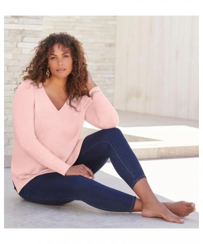 Women's Plus Size Cashmore Collection V-Neck Sweater Black $30.59 Sweaters