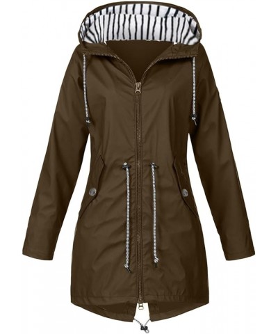 Jackets For Women,Waterproof Full Zip With Hood Warm Fleece Lined Coats Empire Waist Pockets Winter Black 04-coffee $16.50 Ja...