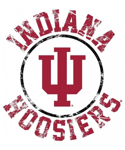 NCAA Distressed Circle Logo, Team Color Womens T Shirt, College, University Indiana Hoosiers White $14.57 T-Shirts