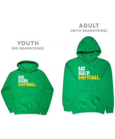 Softball Standard Sweatshirt | Eat Sleep Softball Adults Sizes Adult Green $20.68 Hoodies & Sweatshirts