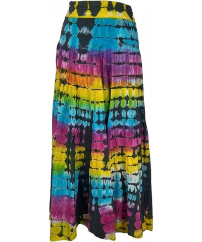 Women’s Tie-dye High Waistband Bohemian Printed A Line Flared Long Maxi Skirt Lined Plus Size 2X 3X Rainbow Multi 3 $18.43 Sk...