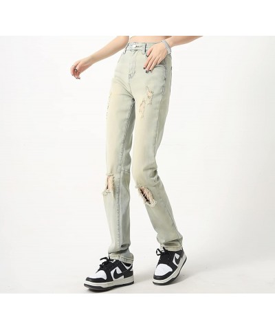 Women Distressed Baggy Jeans for Teen Girls Y2K Pants Straight Leg High Waisted Grunge Boyfriend Ripped Jeans Klight Blue $11...