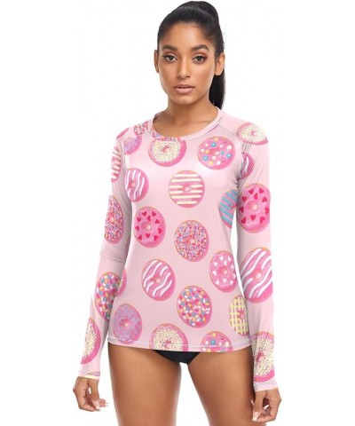 Rash Guard for Women UPF 50+ Swim Shirts Women's Sun Protection Quick Dry Swimsuits for Outdoor Diving Hiking Cute Donuts $11...