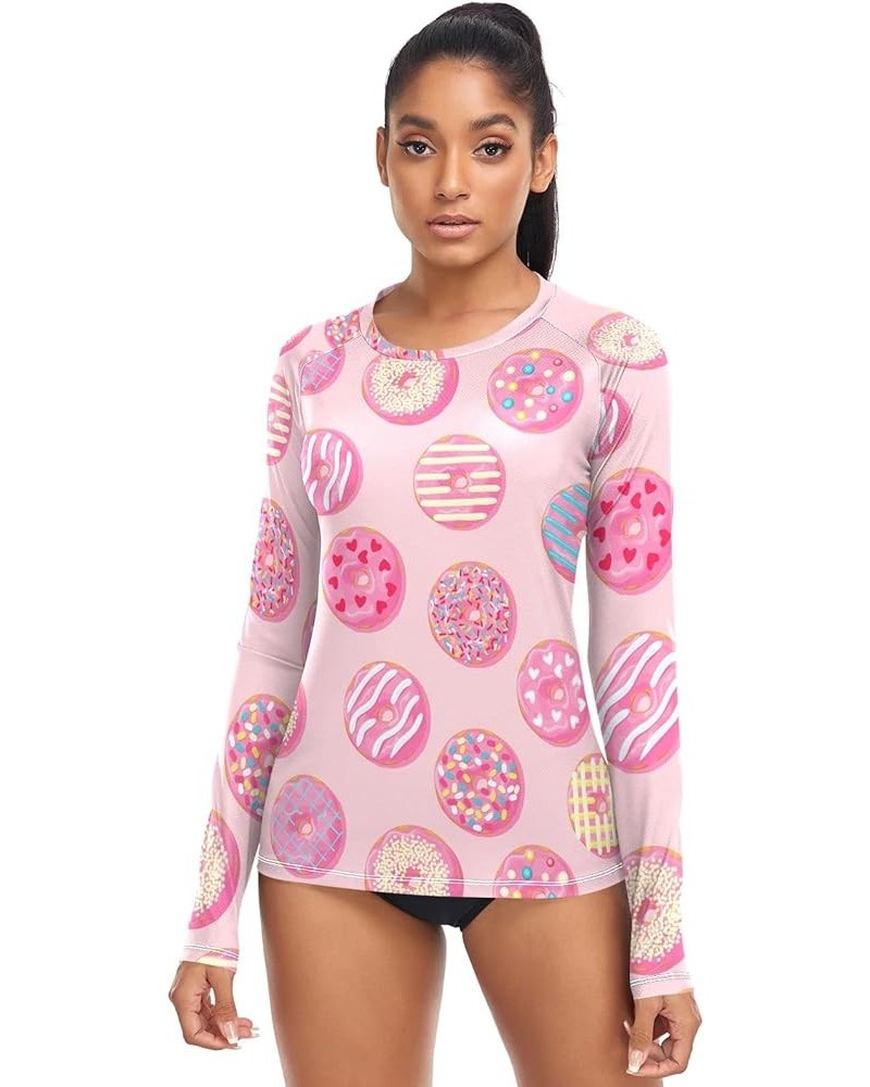 Rash Guard for Women UPF 50+ Swim Shirts Women's Sun Protection Quick Dry Swimsuits for Outdoor Diving Hiking Cute Donuts $11...