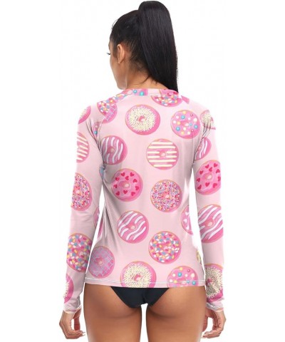 Rash Guard for Women UPF 50+ Swim Shirts Women's Sun Protection Quick Dry Swimsuits for Outdoor Diving Hiking Cute Donuts $11...