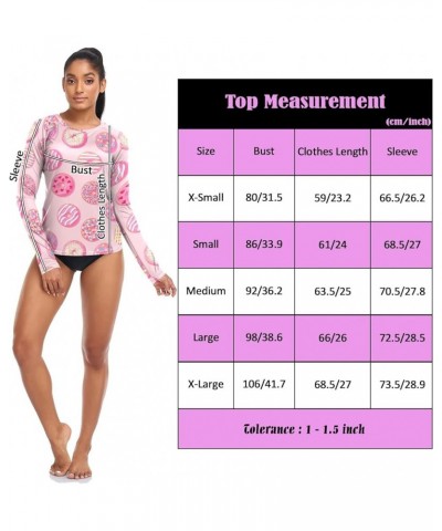 Rash Guard for Women UPF 50+ Swim Shirts Women's Sun Protection Quick Dry Swimsuits for Outdoor Diving Hiking Cute Donuts $11...