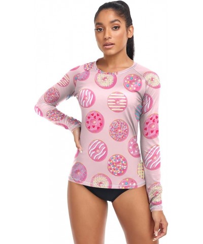 Rash Guard for Women UPF 50+ Swim Shirts Women's Sun Protection Quick Dry Swimsuits for Outdoor Diving Hiking Cute Donuts $11...