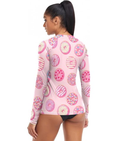 Rash Guard for Women UPF 50+ Swim Shirts Women's Sun Protection Quick Dry Swimsuits for Outdoor Diving Hiking Cute Donuts $11...