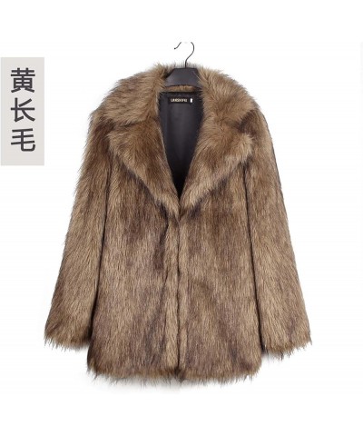 Faux Fur Winter Long Coats Women Warm Lapel Faux Fur Fuzzy Coat Jacket Overcoat Fashion Open Front Cardigan Outerwear Brown $...