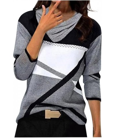 French Cashmere Geometric Pattern Warm Pullover Sweater Plus Size Women's Top Loose Sweatshirt for 2024 Spring 07-black $5.29...