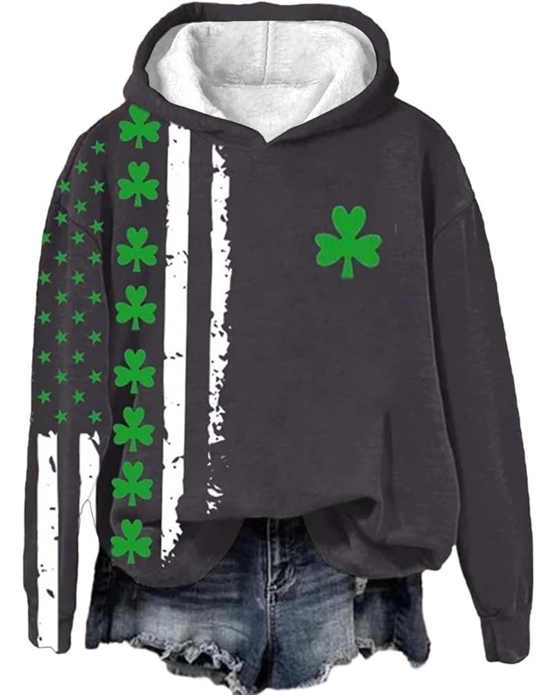 Women's St. Patrick's Day American Flag Print Sweatshirt Shamrock Graphic Casual Tops Clover Long Sleeve Pullover 09-american...