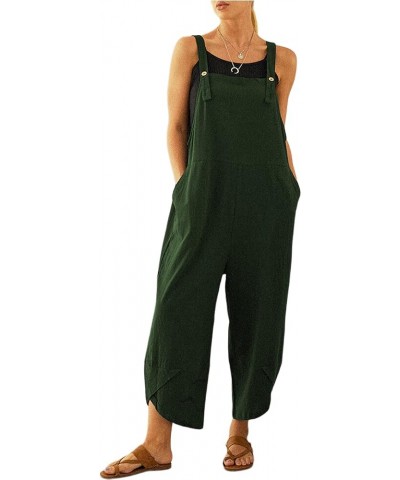 Jumpsuits for Women Casual Summer Jumpers Wide Leg Overalls Women Baggy Cotton Bib Harem Rompers 2 Armygreen $16.79 Overalls