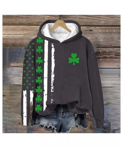 Women's St. Patrick's Day American Flag Print Sweatshirt Shamrock Graphic Casual Tops Clover Long Sleeve Pullover 09-american...