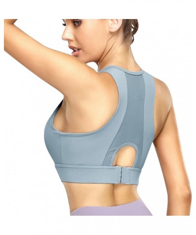 Sports Bras for Women-Womens Padded Sports Bra Racerback Yoga Sports Bras with Padding Wireless Bras with Support Blue Ashes ...