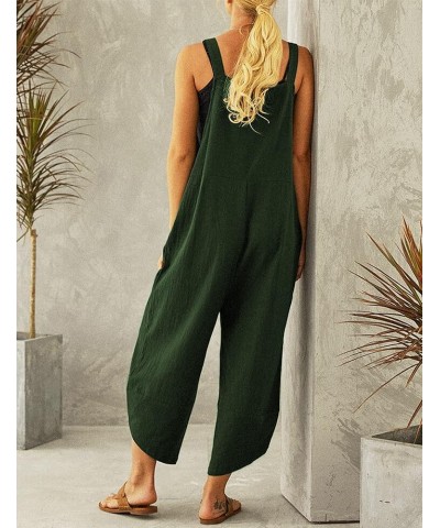 Jumpsuits for Women Casual Summer Jumpers Wide Leg Overalls Women Baggy Cotton Bib Harem Rompers 2 Armygreen $16.79 Overalls