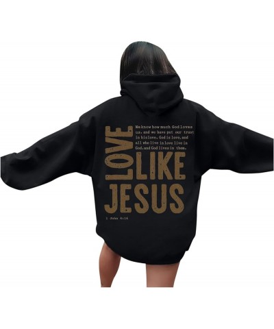 Love Like Jesus Womens Hoodies Pullover Long Sleeve Pullover Hoodies Casual Hooded Sweatshirt Winter Clothes For Women Black ...