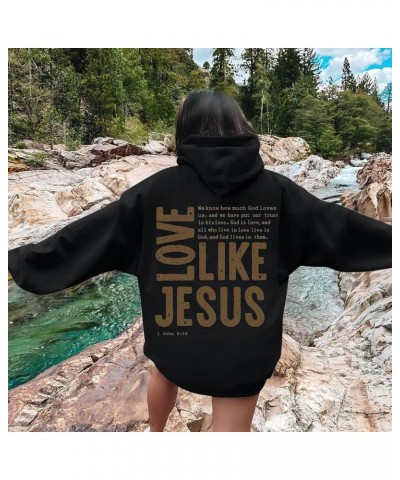 Love Like Jesus Womens Hoodies Pullover Long Sleeve Pullover Hoodies Casual Hooded Sweatshirt Winter Clothes For Women Black ...